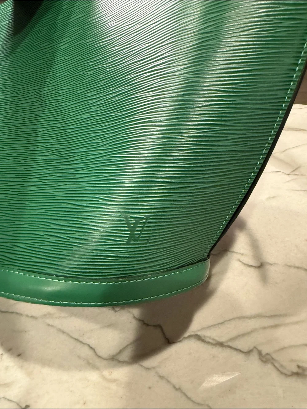 Louis Vuitton Saint Jacques PM Green Epi Leather Tote Shoulder Bag Authentic